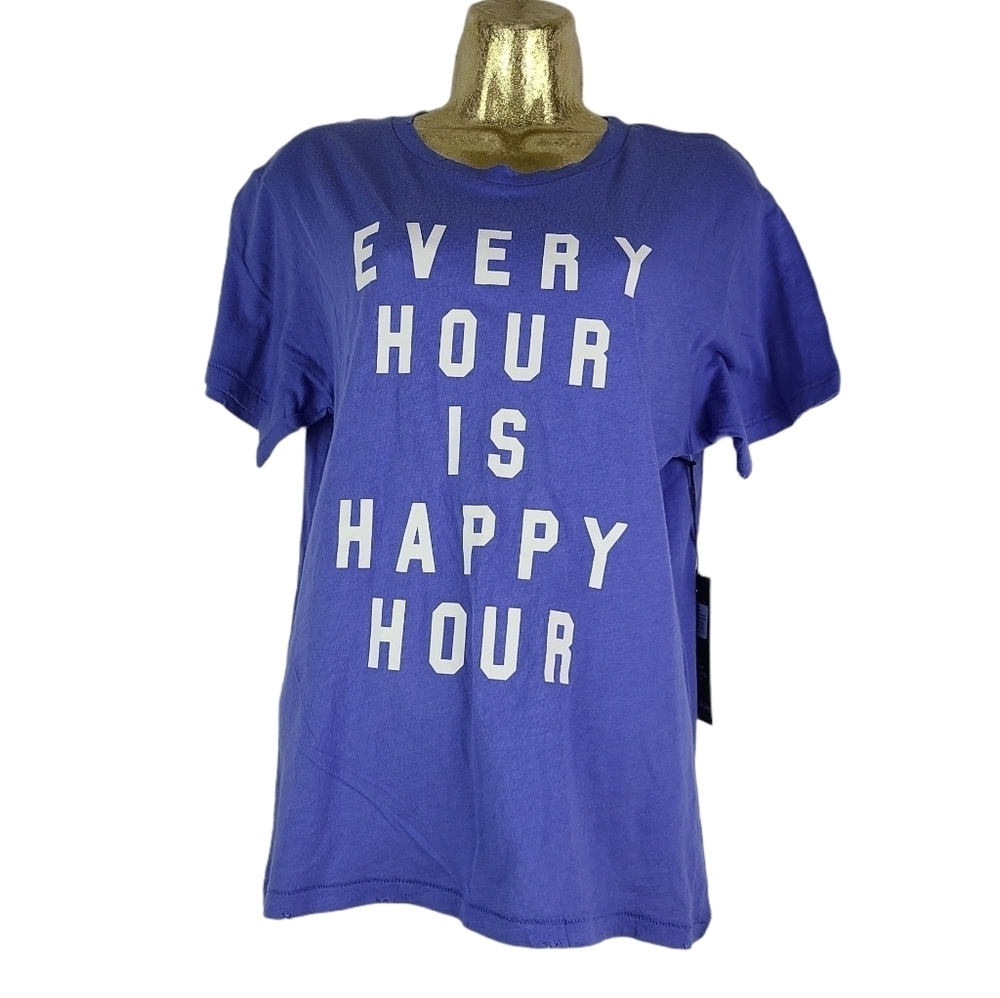 Nwt Wildfox Happy Hour‎ Graphic Blue T-Shirt
